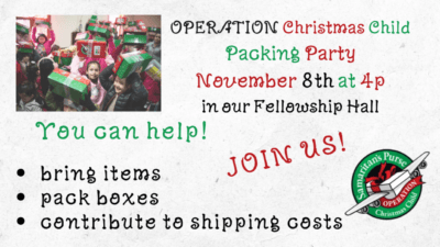 Get Ready for Our Operation Christmas Child Packing Party