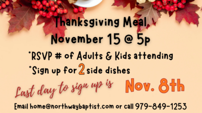 Celebrate Thanksgiving with Our Church Family